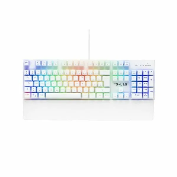 Mechaninė klaviatūra The G-Lab KEYZ RUBIDIUM Balta Azerty Prancūzų