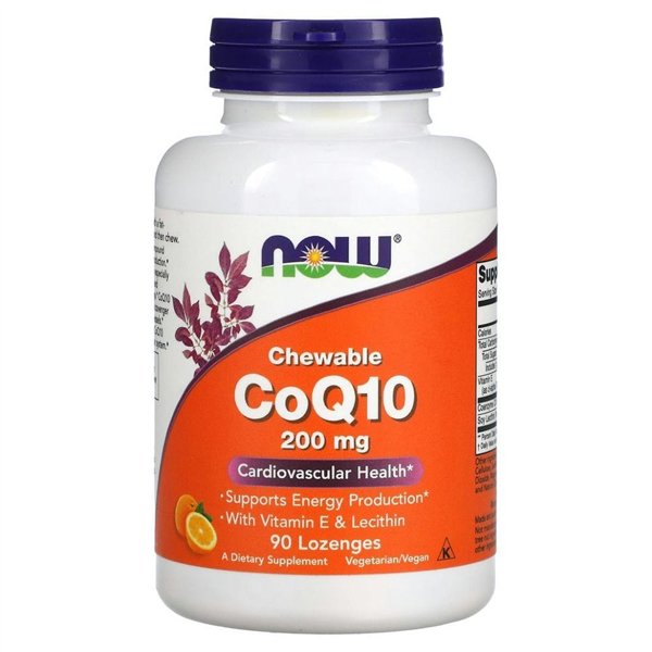 CoQ10 with Lecithin & Vitamin E, 200mg (Chewable) - 90 lozenges