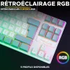 Klaviatūra The G-Lab KEYZ CAESIUM Pilka Azerty Prancūzų