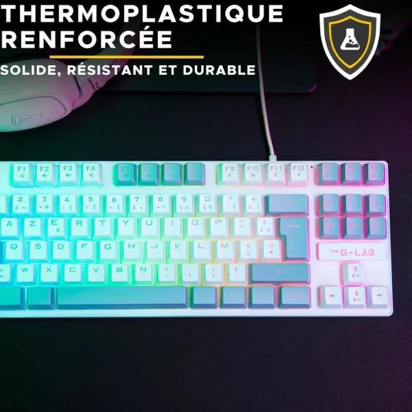 Klaviatūra The G-Lab KEYZ CAESIUM Pilka Azerty Prancūzų