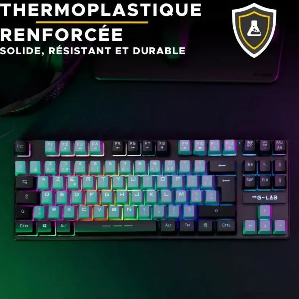 Klaviatūra The G-Lab KEYZ CAESIUM Juoda Pilka Azerty Prancūzų