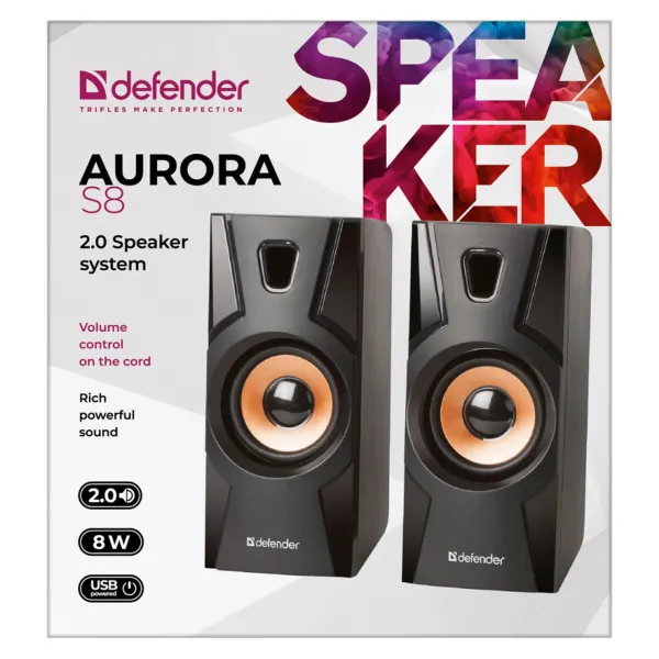 PC Skaļruņi Defender Aurora S8 8 W Melns
