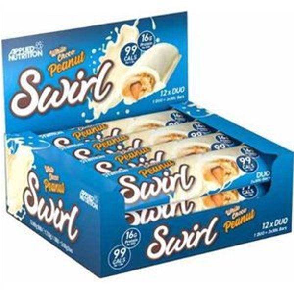 Swirl Duo Bar, White Choco Peanut - 12 x 60g