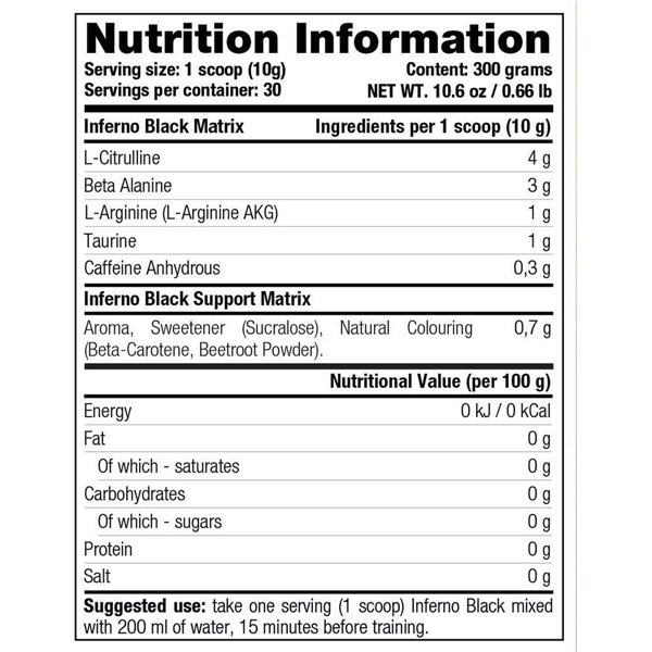 Inferno Black, лимон-лайм - 300 г