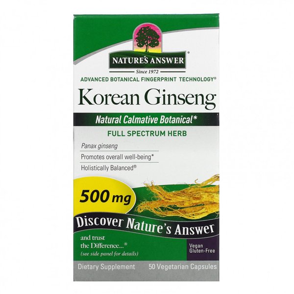 Korealainen ginseng, 500 mg - 50 v-kapselia