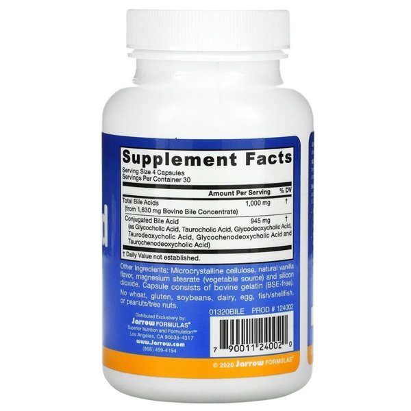 Tulžies rūgščių faktoriai - 120 kapsulių