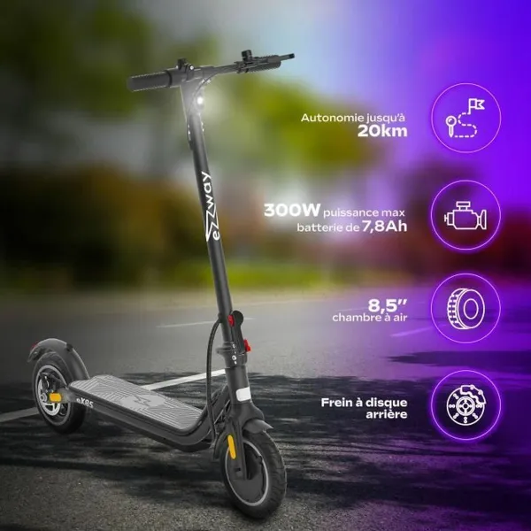 Elektriskais Motorolleris EZWAY Melns 450 W 25 km/h