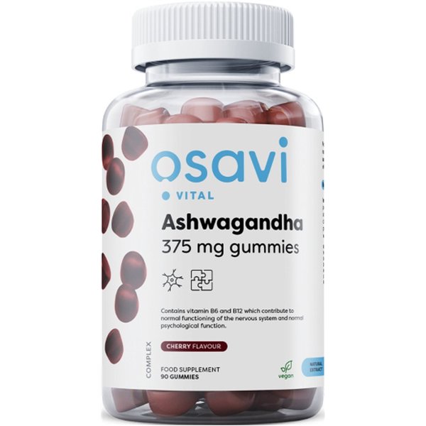 Ashwagandha 375mg Gummies, Cherry - 90 gummies	