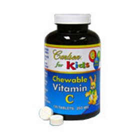 Kramtomosios tabletės vaikams su vitaminu C, 250 mg natūralaus mandarino skonio – 120 vegetariškų tablečių