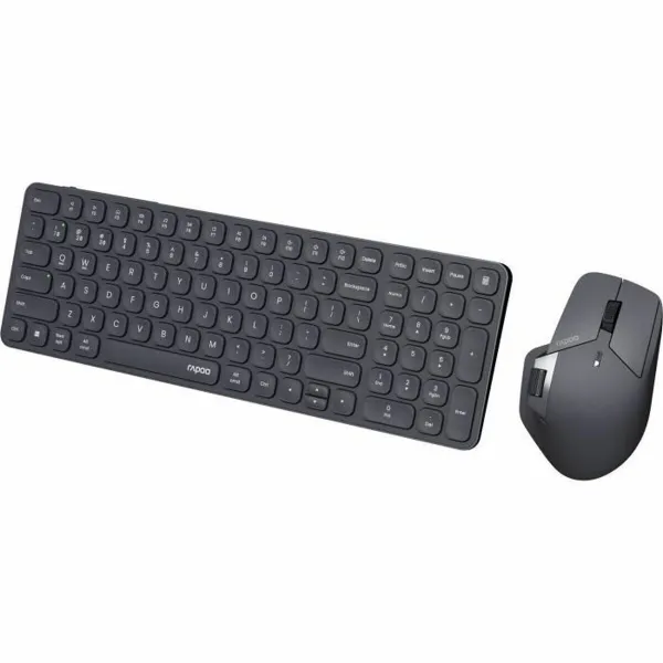 Klaviatūra un Pele Rapoo 9760M Pelēks AZERTY