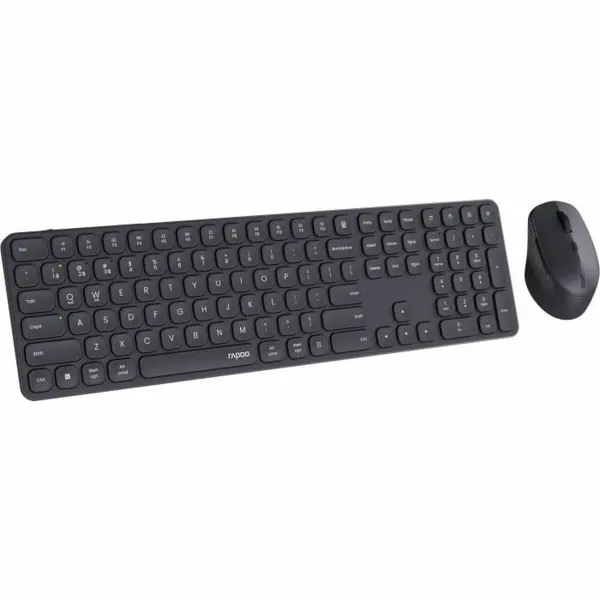 Klaviatūra un Pele Rapoo 9810M Pelēks AZERTY