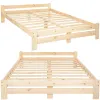 Кровать двуспальная деревянная Springos BD001 светло-коричневая 200x160 см