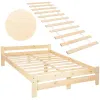 Кровать двуспальная деревянная Springos BD001 светло-коричневая 200x160 см