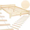 Кровать двуспальная деревянная Springos BD001 светло-коричневая 200x160 см