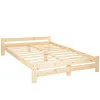 Кровать двуспальная деревянная Springos BD001 светло-коричневая 200x160 см