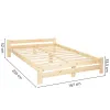 Кровать двуспальная деревянная Springos BD001 светло-коричневая 200x160 см