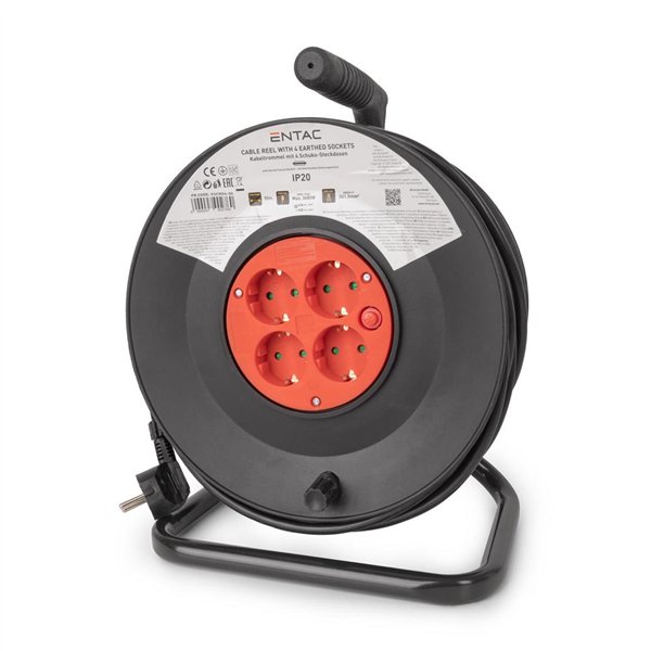 Entac Socket Cable Reel 4 Sockets 50m 3G1.5