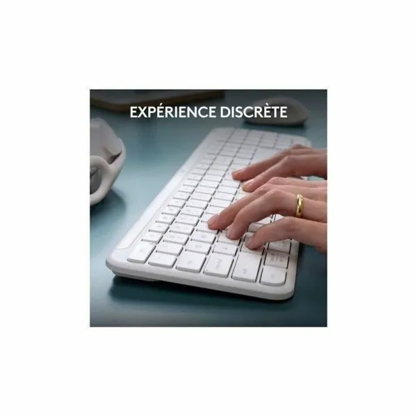 Klaviatūra ir pelė Logitech Balta Prancūzų Azerty Prancūzų
