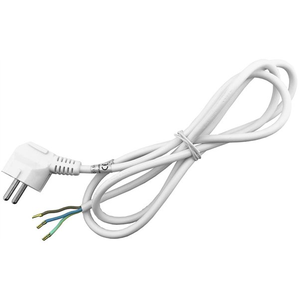 Entac Rewireable Cord 3G1.0 1.5m with Earthed Plug White