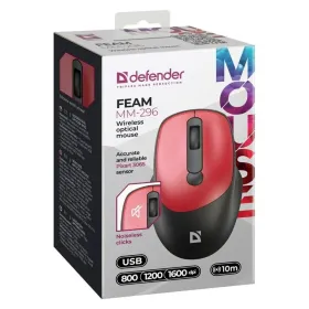 Wireless Mouse Defender FEAM MM-296 RF SILENT Red
