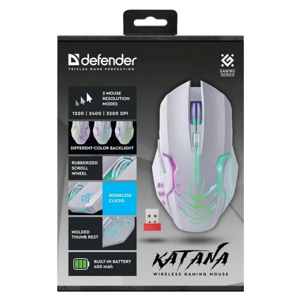 Spēļu Pele Defender 52512 Balts 3200 DPI