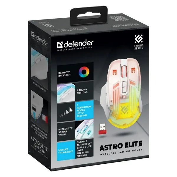Gaming Mouse Defender GM-056 ASTRO ELITE White 3200 DPI