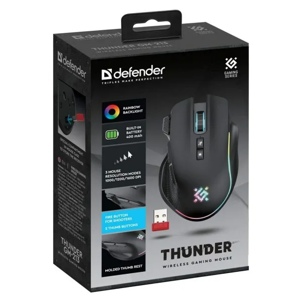 Spēļu Pele Defender GM-213 THUNDER Melns