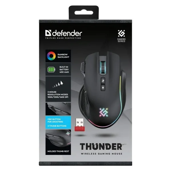 Spēļu Pele Defender GM-213 THUNDER Melns
