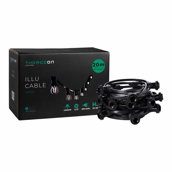 Valgusti ripp Thorgeon Must 2000 W 20 m 40