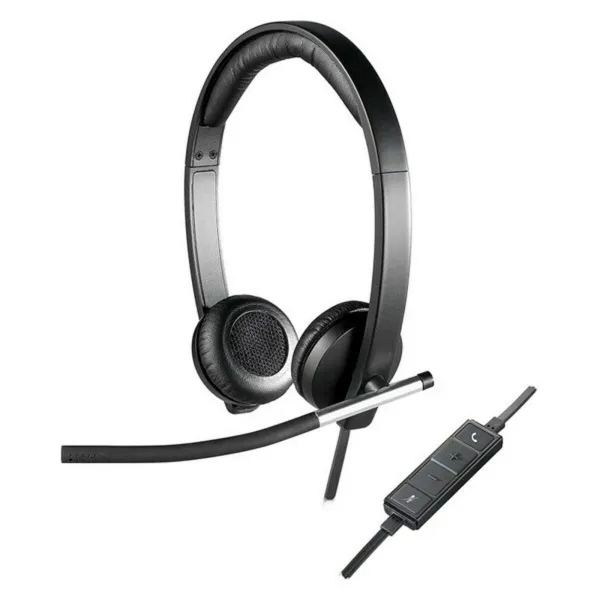 Ausinės su mikrofonu Logitech 981-000519 USB 2.0 Juoda Sidabras