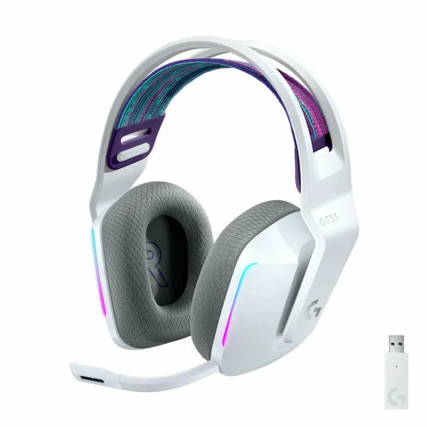Ausinės su mikrofonu Logitech G733 Wireless Headset Balta