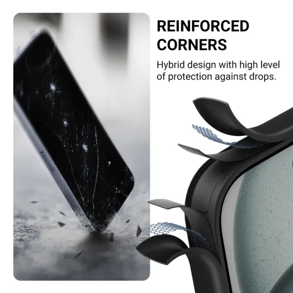 Crong Hybrid Frost MAG Cover - Case with MagSafe for iPhone 16 (Black)