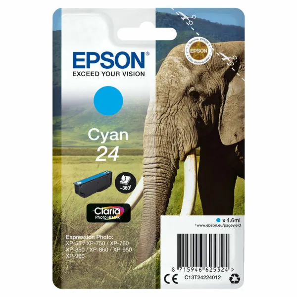 Originaalne Tindikassett Epson T2422 Tsüaan 4,6 ml