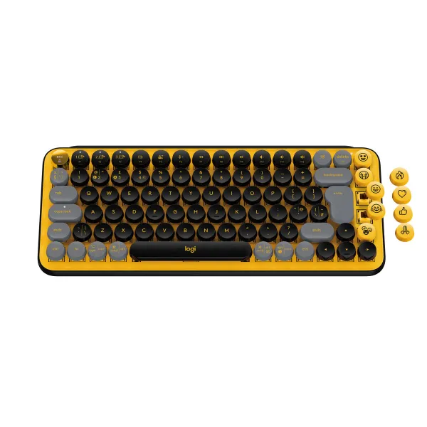 Klaviatuur Logitech POP Prantsuse Kollane AZERTY