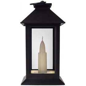 Entac LED-kynttilälyhty musta 17 cm