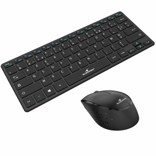 Klaviatūra un Pele Bluestork Sans fil Ultra compact Melns