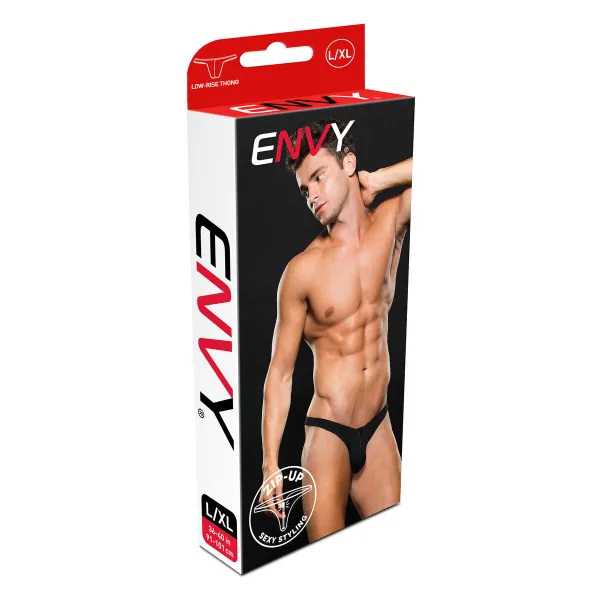 Stringa biksītes Envy Lowrise Zip Melns S/M