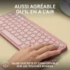 Bluetooth Klaviatuur, millel on Tahvelarvuti Tugi Logitech K380 Prantsuse Roosa AZERTY