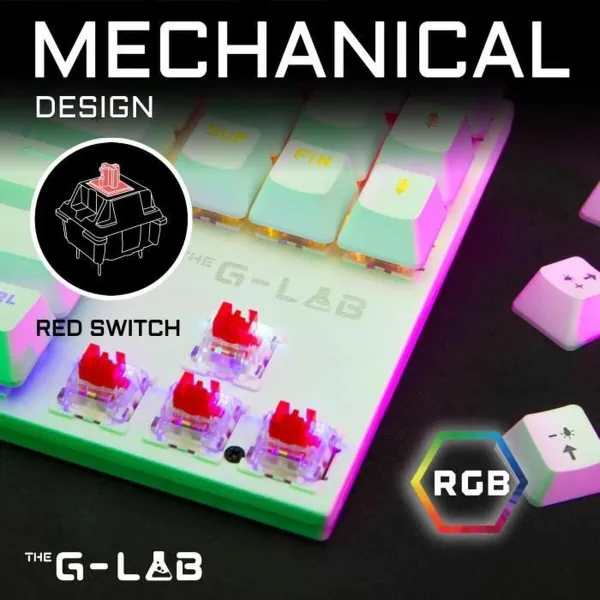 Klaviatuur Mänguri Hiirega The G-Lab MERCURY W Valge