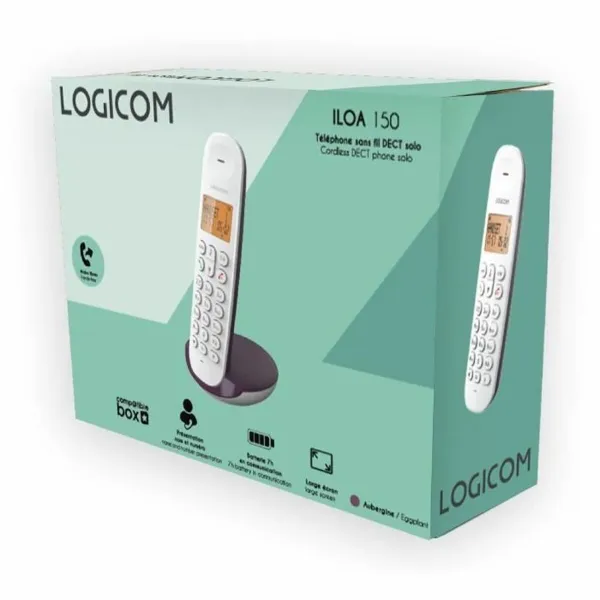 Fiksuotojo ryšio telefonas Logicom DECT ILOA 150 SOLO Baklažanas