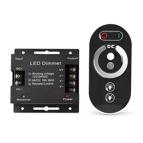 Avide LED Strip 12-24V 216W Dimmer RF Touch Remote and Controller