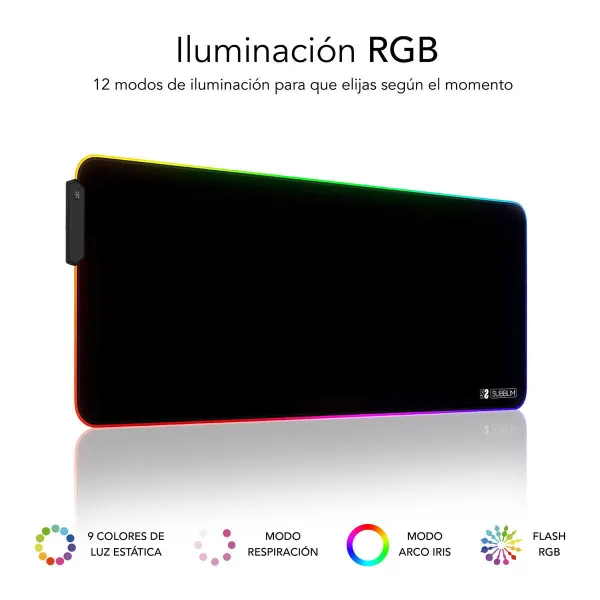 Hiirepadi Subblim LED RGB Mitmevärviline XL