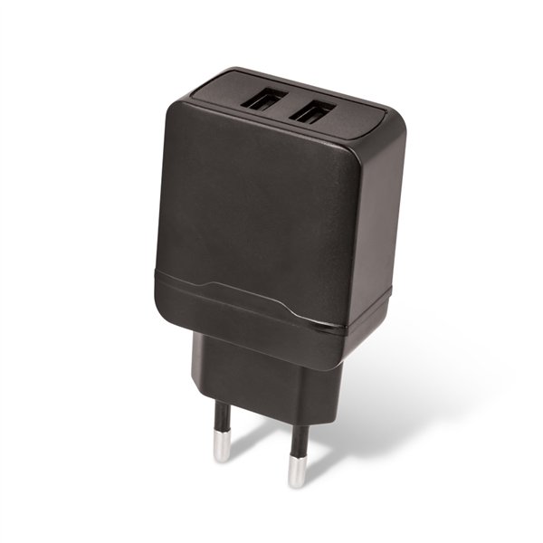 Setty laturi 2x USB 2,4A musta