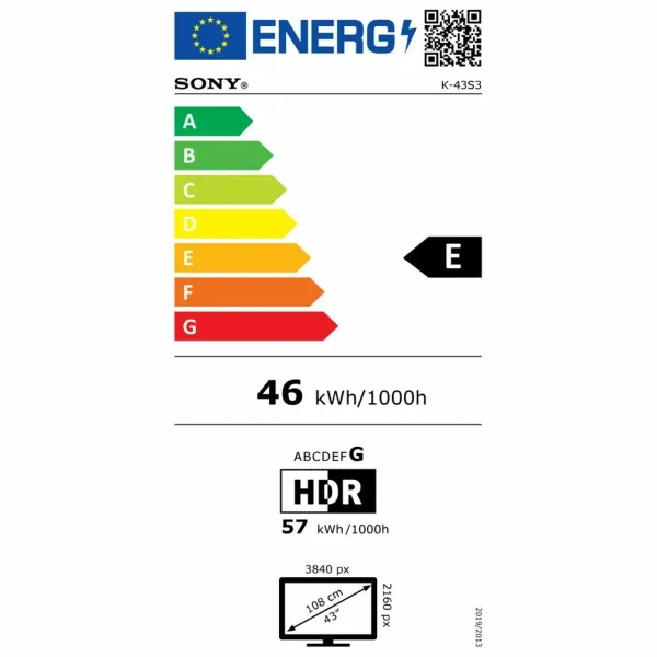 Smart TV Sony K43S35BP 43" 4K Ultra HD