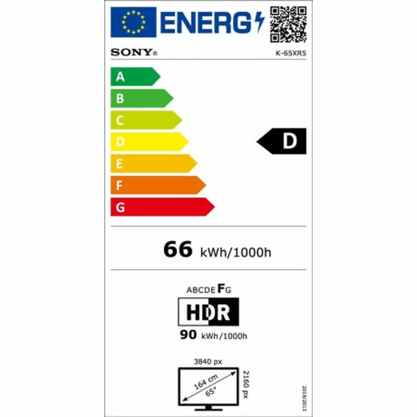 Smart TV Sony K65XR55B 65" 4K Ultra HD ULED HDR WiFi Miracast DVB-T2 Google Assistant DVB-S2