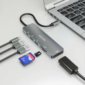 USB šakotuvas Aisens ASUC-6P016-GR Pilka Spalvotas