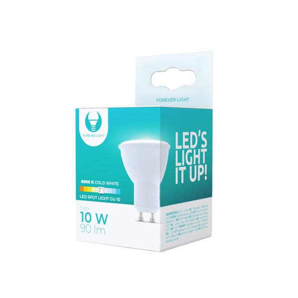 LED lemputė GU10 1W 230V 6000K 90lm Forever Light