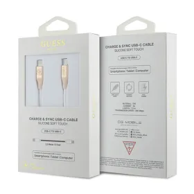 Guess Ebossed Logo - USB-C to USB-C Fast Charging cable 1.5m (gold)