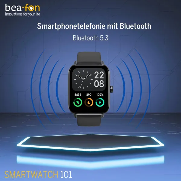 Išmanusis laikrodis beafon WATCH 101 1,8" Juoda Pilka