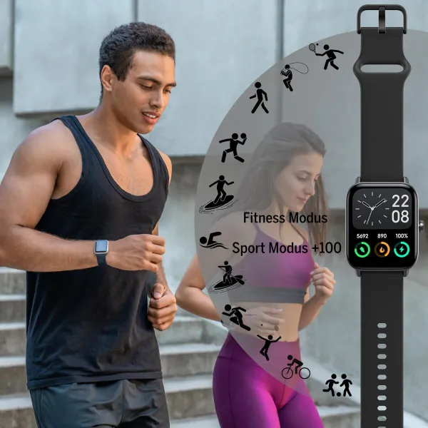 Išmanusis laikrodis beafon WATCH 101 1,8" Juoda Pilka